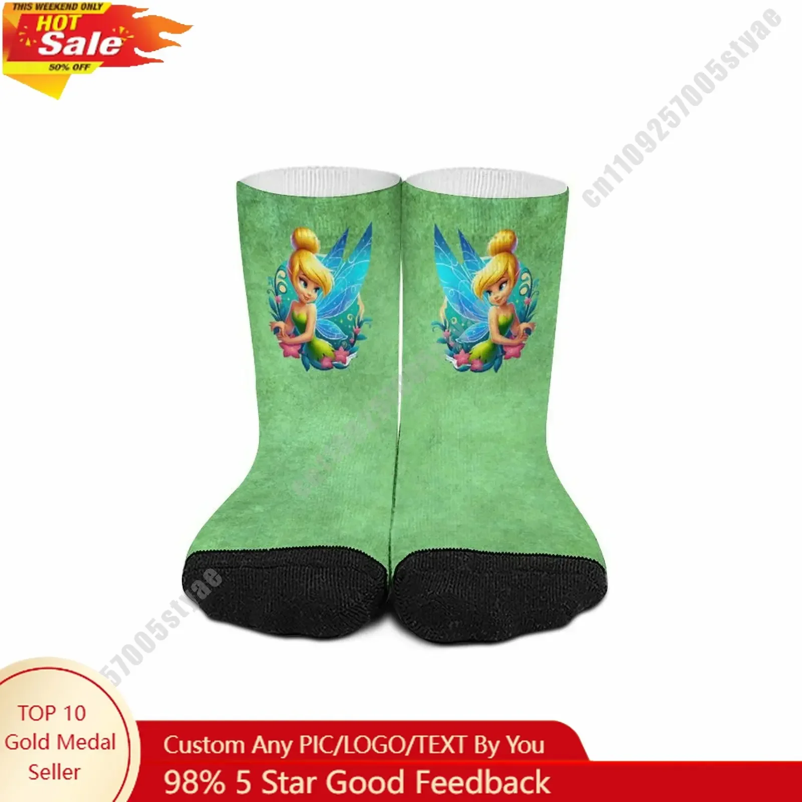 Tinker Bell Mid Calf Socks Disney Cartoon Custom Design Printed Logo Photo Text DIY Sweat Wicking Sock Sport Socks Birthday Gift
Tinker Bell Mid Calf Socks Disney Cartoon Custom Design Printed Logo Photo Text DIY Sweat Wicking Sock Sport Socks Birthday Gift