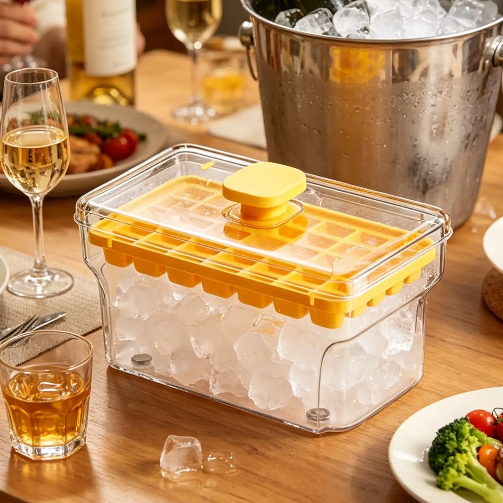 34 Grids Ice Cubes Mold Press Ice Tray Bucket Multifunctional Ice Maker With One-touch To Release Portable Ice Box Ice Tray
34 Grids Ice Cubes Mold Press Ice Tray Bucket Multifunctional Ice Maker With One-touch To Release Portable Ice Box Ice Tray