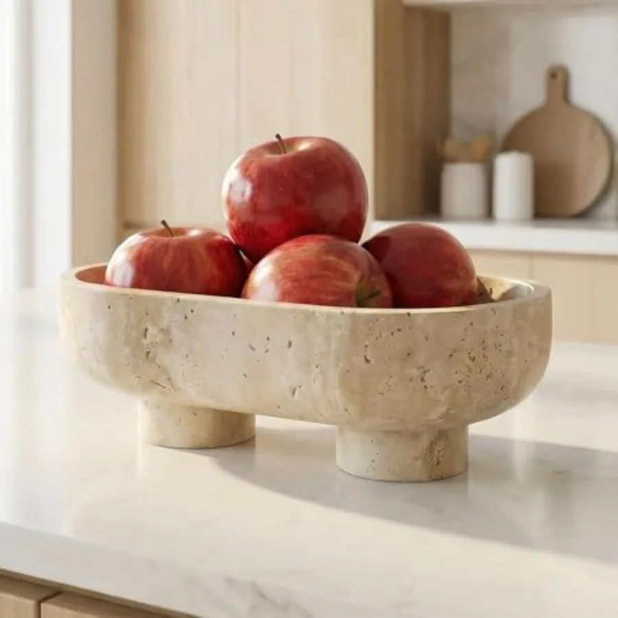 Natural Travertine Fruit Bowl with Stand Island Centerpiece Kitchen Decor Key Bowl for Entryway Table Decorative Modern Organic
Natural Travertine Fruit Bowl with Stand Island Centerpiece Kitchen Decor Key Bowl for Entryway Table Decorative Modern Organic