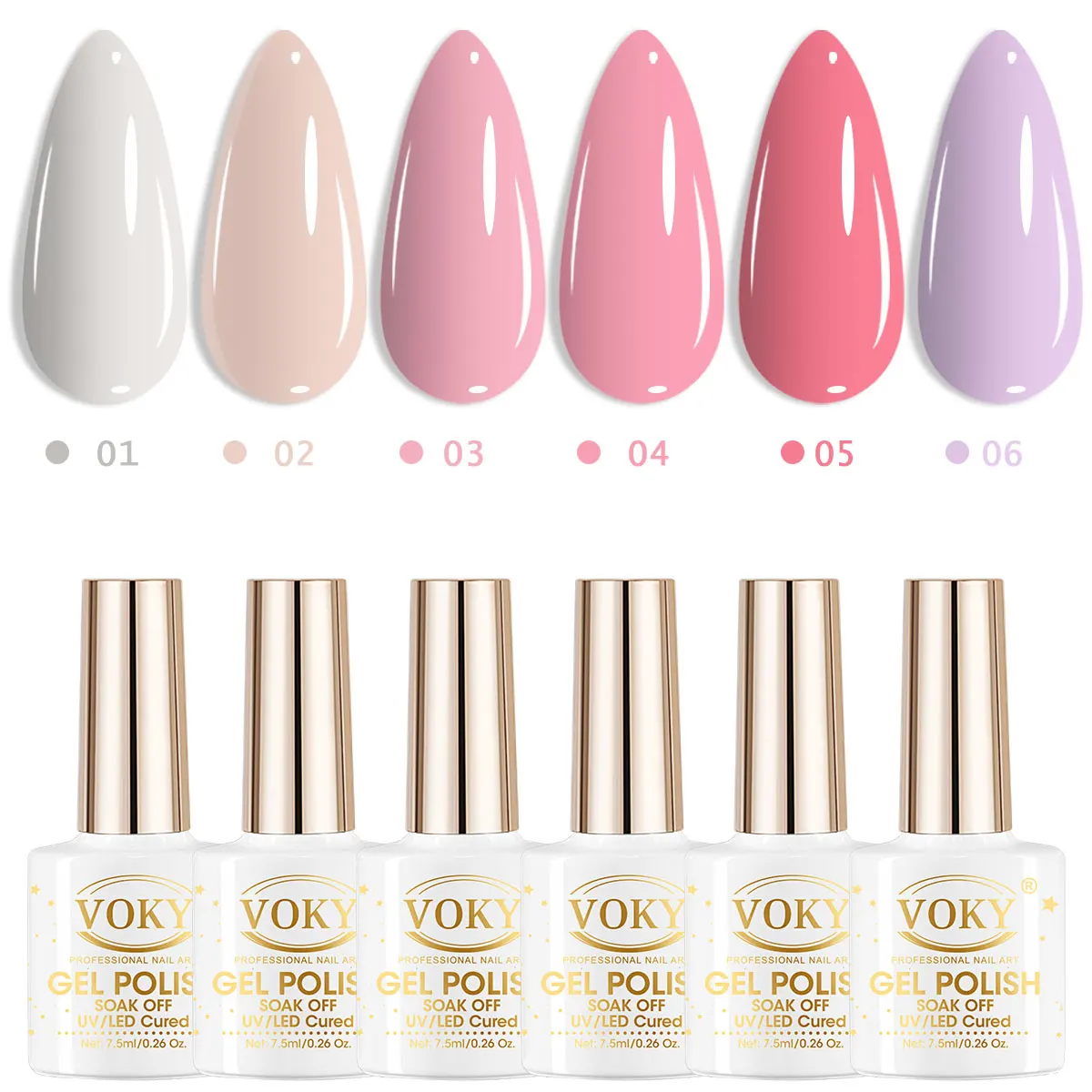 VOKY 6PCS/Set Nude Pink Series Gel Nail Polish 7.5ml Soak Off UV LED Semi Permanent Varnish Long Lasting Manicure Kit For Nail A
VOKY 6PCS/Set Nude Pink Series Gel Nail Polish 7.5ml Soak Off UV LED Semi Permanent Varnish Long Lasting Manicure Kit For Nail A
