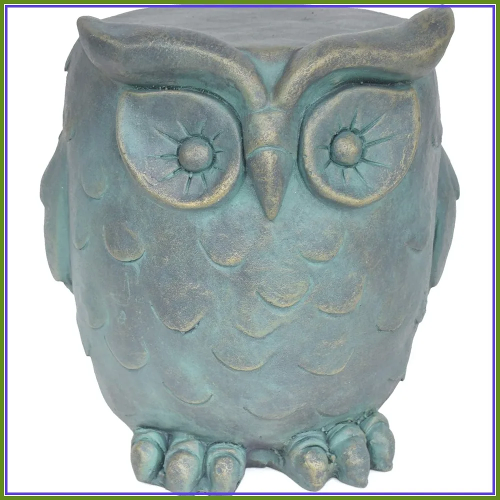 Agnes Owl Garden Stool, Lightweight Concrete with Gold Patina Finish for Outdoor Decor
Agnes Owl Garden Stool, Lightweight Concrete with Gold Patina Finish for Outdoor Decor