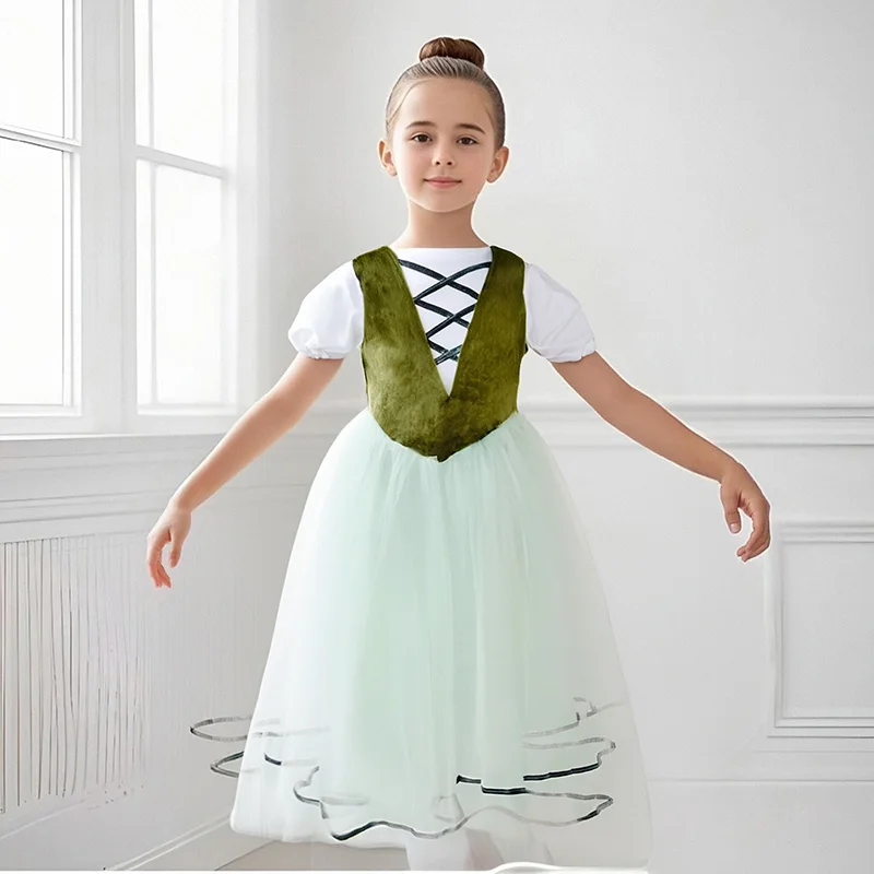 Kids Giselle Ballet Costume for Girls Long Ballet Leotard Dance Dress Lace Bubble Sleeve Tulle Skirt Tutu Ballerina Dancewear
Kids Giselle Ballet Costume for Girls Long Ballet Leotard Dance Dress Lace Bubble Sleeve Tulle Skirt Tutu Ballerina Dancewear