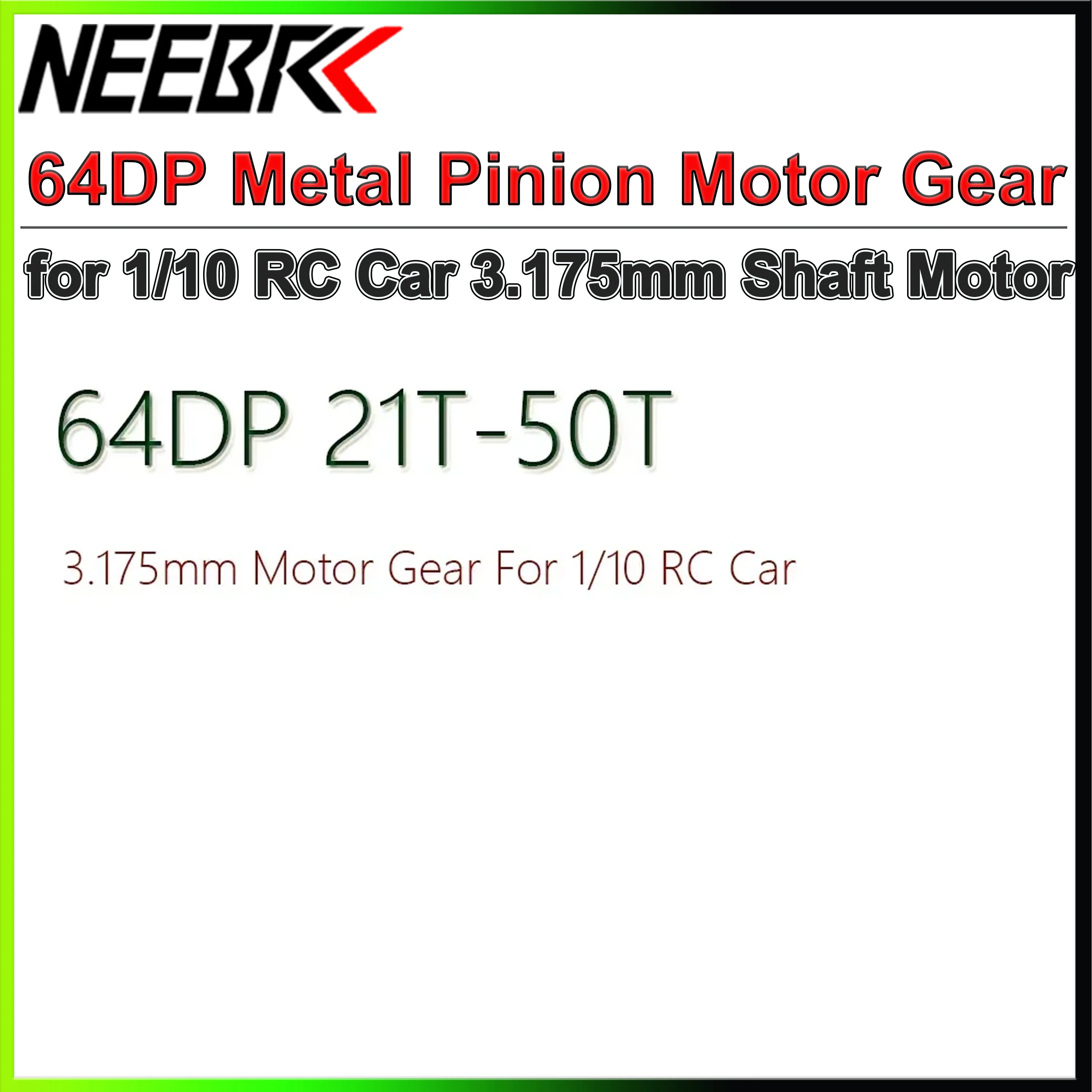 SURPASS HOBBY 64DP 3.175mm Metal Pinion Motor Gear 21T-25T 26T-30T 31T-35T 36T-40T 41T-45T 46T-50T for 1/10 RC Car Model Parts
SURPASS HOBBY 64DP 3.175mm Metal Pinion Motor Gear 21T-25T 26T-30T 31T-35T 36T-40T 41T-45T 46T-50T for 1/10 RC Car Model Parts