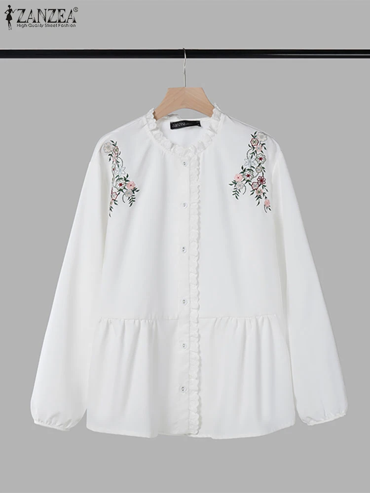 ZANZEA Elegant Shirts Spring Embroidery Blouse Women Casual Long Sleeve Solid Work Tops Fashion Holiday Blusas Oversize Chemise
ZANZEA Elegant Shirts Spring Embroidery Blouse Women Casual Long Sleeve Solid Work Tops Fashion Holiday Blusas Oversize Chemise