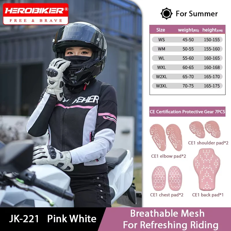 Summer Women's Motorcycle Jacket Breathable Mesh Motorbike Jacket With CE Protection Gear Anti-fall Motocross Riding Clothes
Summer Women's Motorcycle Jacket Breathable Mesh Motorbike Jacket With CE Protection Gear Anti-fall Motocross Riding Clothes
