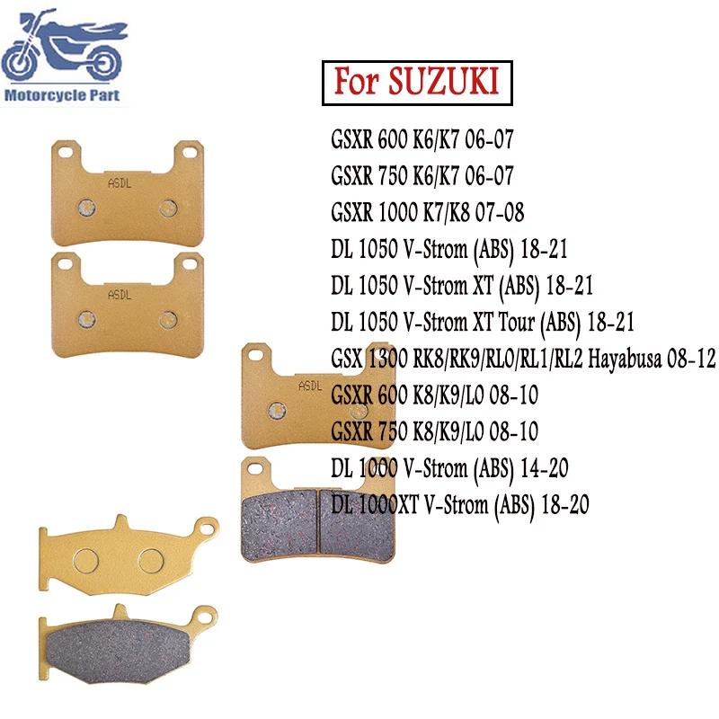 Motorcycle Front and Rear Brake Pads For SUZUKI DL1050 2018-2021 V-Strom XT DL1000 2018-2020 GSX-R GSXR 600 750 1000 1300 06-12
Motorcycle Front and Rear Brake Pads For SUZUKI DL1050 2018-2021 V-Strom XT DL1000 2018-2020 GSX-R GSXR 600 750 1000 1300 06-12