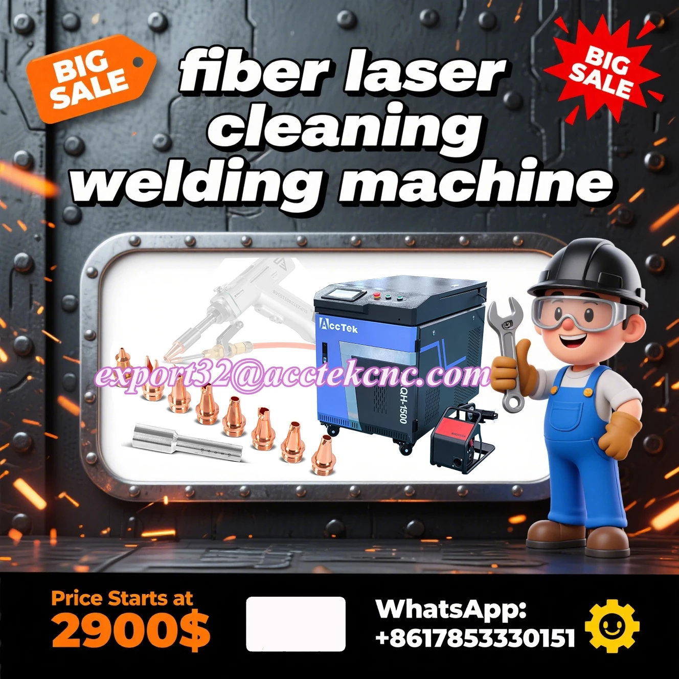 3 IN 1 Continuous Laser Weld Clean Cut Machine Metal Welding Cleaning Machinery 1500W
3 IN 1 Continuous Laser Weld Clean Cut Machine Metal Welding Cleaning Machinery 1500W