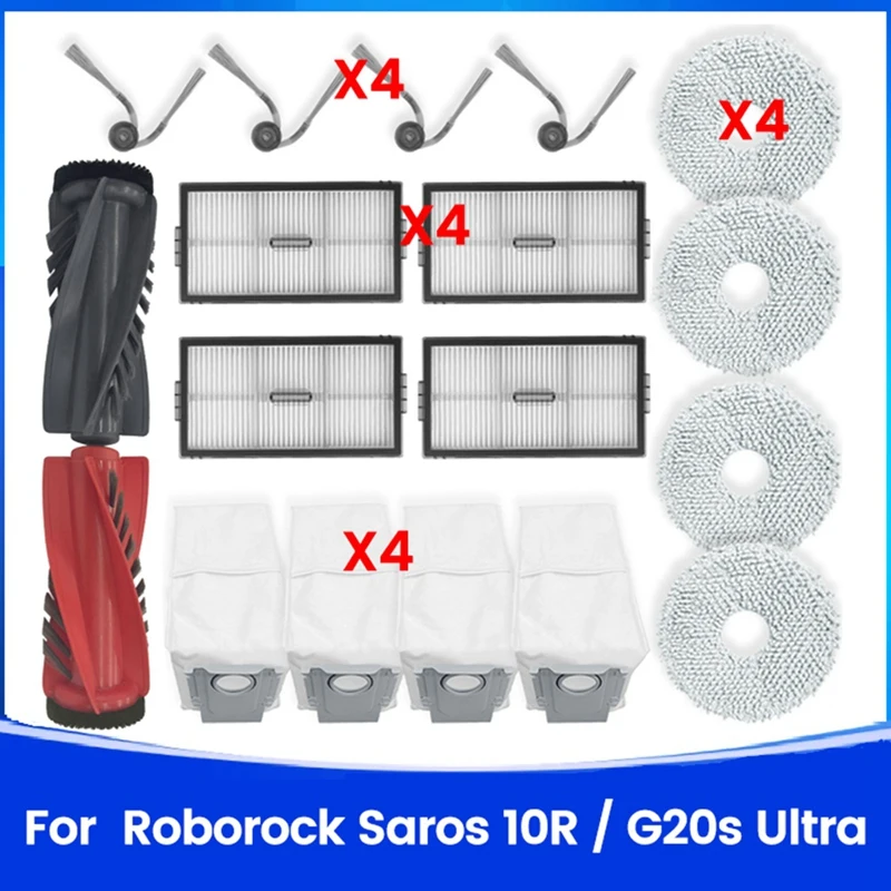 18 шт. для Roborock Saros 10R/G20S ультра вакуумные детали, основной ролик, боковая щетка, фильтр, швабра, тканевый мешок для пыли, комплект аксессуаров
18 шт. для Roborock Saros 10R/G20S ультра вакуумные детали, основной ролик, боковая щетка, фильтр, швабра, тканевый мешок для пыли, комплект аксессуаров