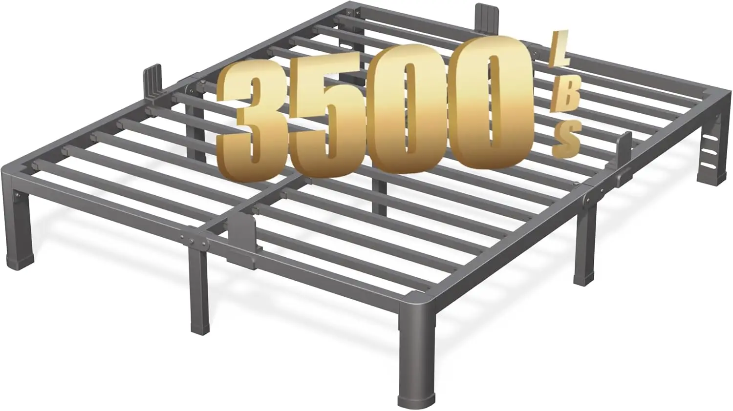 10 Inch Queen Bed Frame with Rounded Corner and Headboard Hole Mattress Retainers 3500 LBS Metal
10 Inch Queen Bed Frame with Rounded Corner and Headboard Hole Mattress Retainers 3500 LBS Metal