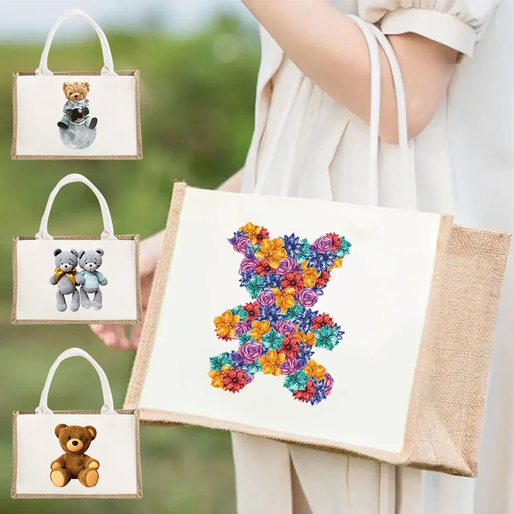 New Minimalist Linen Bag Fashionable Women's Shopping Bag Outdoor Travel Eco-friendly Item Storage Bag Cute Bear Series
New Minimalist Linen Bag Fashionable Women's Shopping Bag Outdoor Travel Eco-friendly Item Storage Bag Cute Bear Series