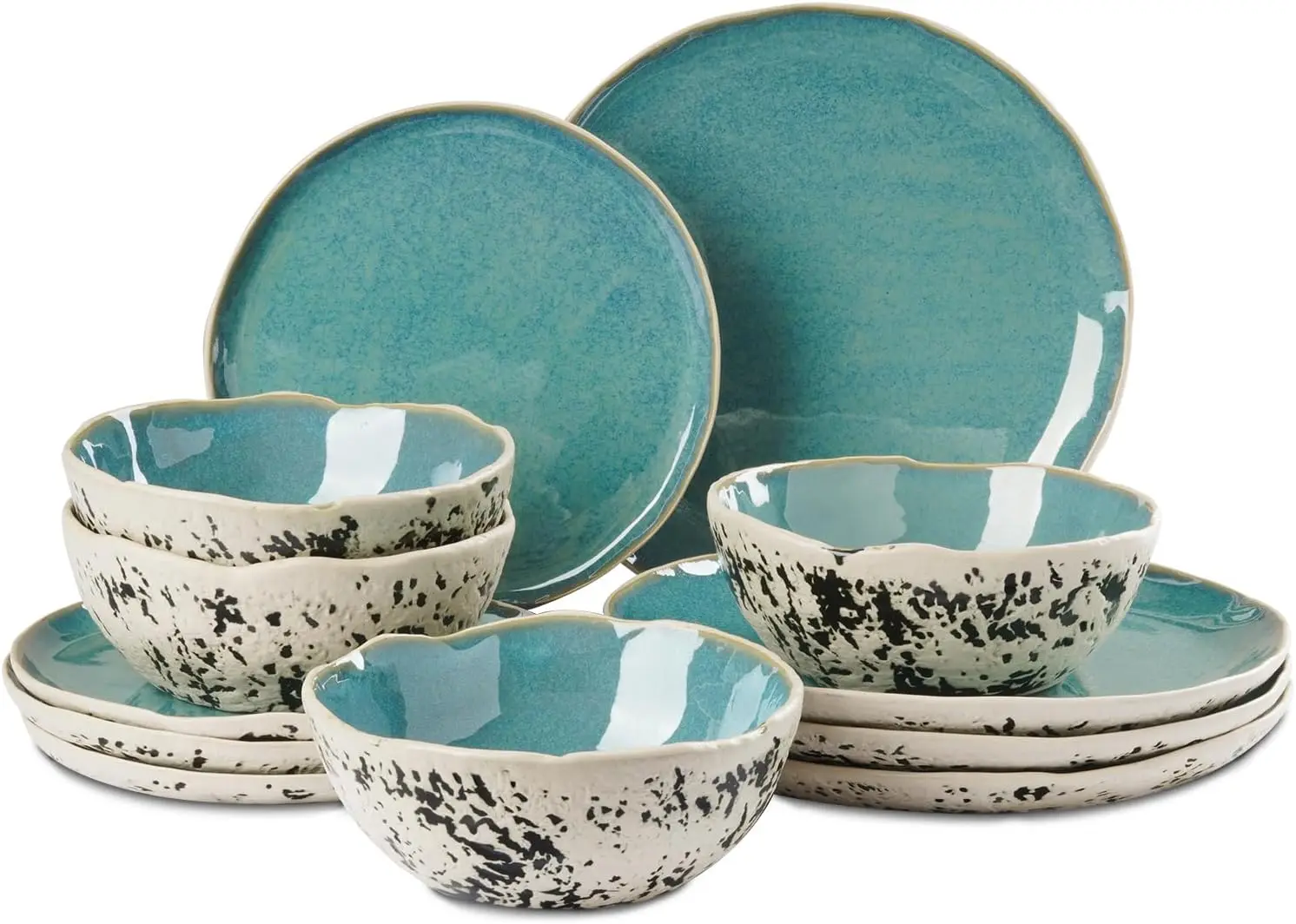12pcs Dinnerware Set Service for 4, Handmade, Stoneware,Ceramic, Dish Set, Plates and Bowls set, Dinner Set, Reactive Gl
12pcs Dinnerware Set Service for 4, Handmade, Stoneware,Ceramic, Dish Set, Plates and Bowls set, Dinner Set, Reactive Gl