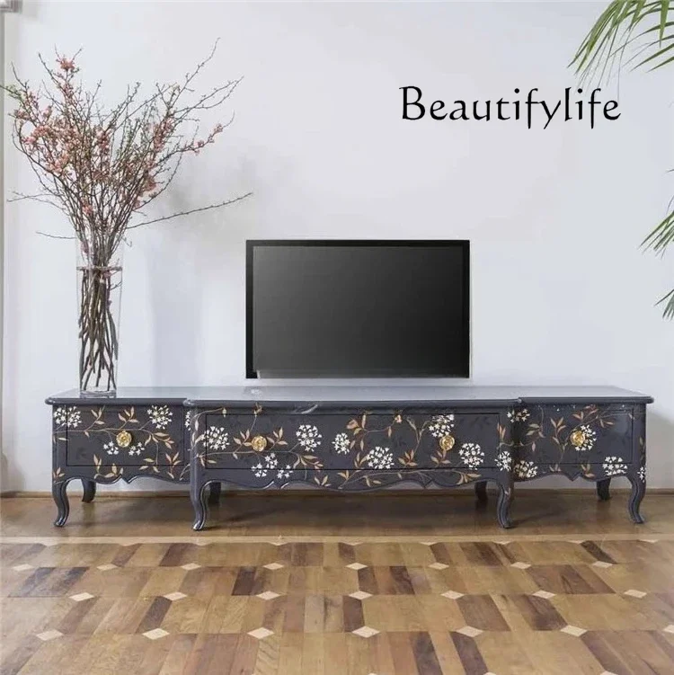 BJ American Painted Living Room Low Cabinet Solid Wood TV Cabinet Coffee Table Combination Foyer Hand Painted Light Luxury Sty
BJ American Painted Living Room Low Cabinet Solid Wood TV Cabinet Coffee Table Combination Foyer Hand Painted Light Luxury Sty