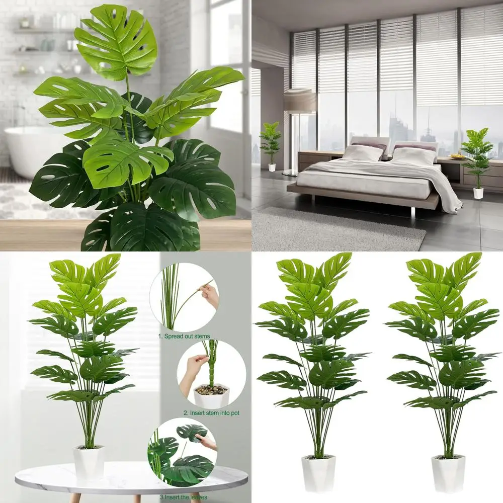 Pair of 43 Artificial Monstera Deliciosa Plants in Pots, Fake Tropical Palm Trees with Green Leaves for Home and Office Decor
Pair of 43 Artificial Monstera Deliciosa Plants in Pots, Fake Tropical Palm Trees with Green Leaves for Home and Office Decor