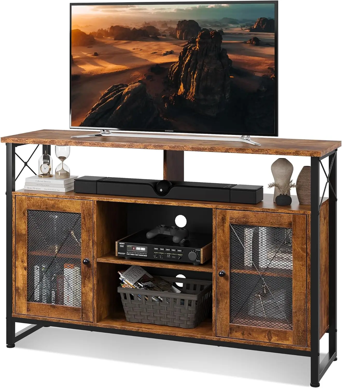 TV Stand 55 inch TV, Tall Entertainment Center with Storage, Farmhouse Industrial TV Console for Bedroom Living Room, Rust
TV Stand 55 inch TV, Tall Entertainment Center with Storage, Farmhouse Industrial TV Console for Bedroom Living Room, Rust