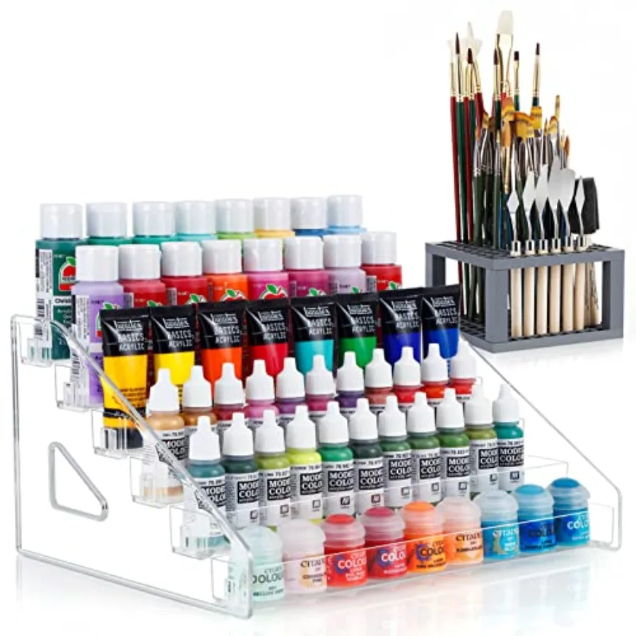 6-Layer Acrylic Organizer with Brush Holder Easy Assembly Storage Rack for Craft Hobby and Miniature Models Light Can Holder
6-Layer Acrylic Organizer with Brush Holder Easy Assembly Storage Rack for Craft Hobby and Miniature Models Light Can Holder