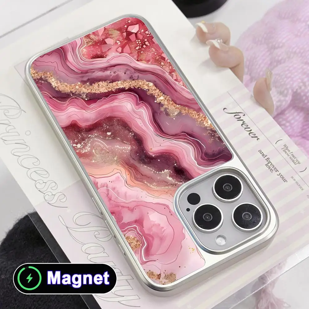 Pink Golden Phone Case for iPhone 17 16 15 14 13 12 11 Air Pro Max Plus Electroplated Silver Magsafe Cover
Pink Golden Phone Case for iPhone 17 16 15 14 13 12 11 Air Pro Max Plus Electroplated Silver Magsafe Cover