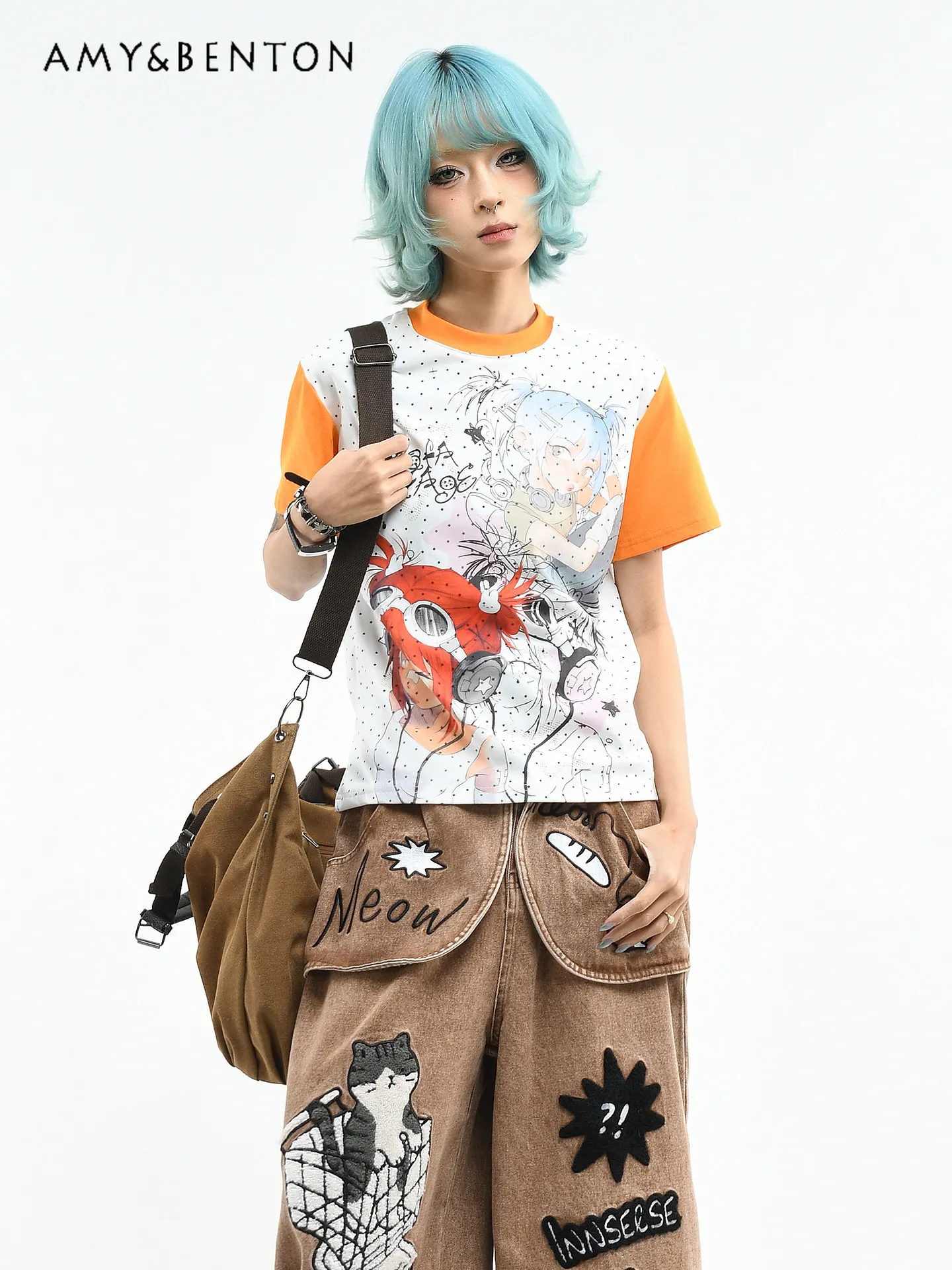 2026 Summer New Japanese Subculture Style Women Cartoon Figure Print Slim Cropped White Blue Round Neck Short Sleeve T-Shirt
2026 Summer New Japanese Subculture Style Women Cartoon Figure Print Slim Cropped White Blue Round Neck Short Sleeve T-Shirt