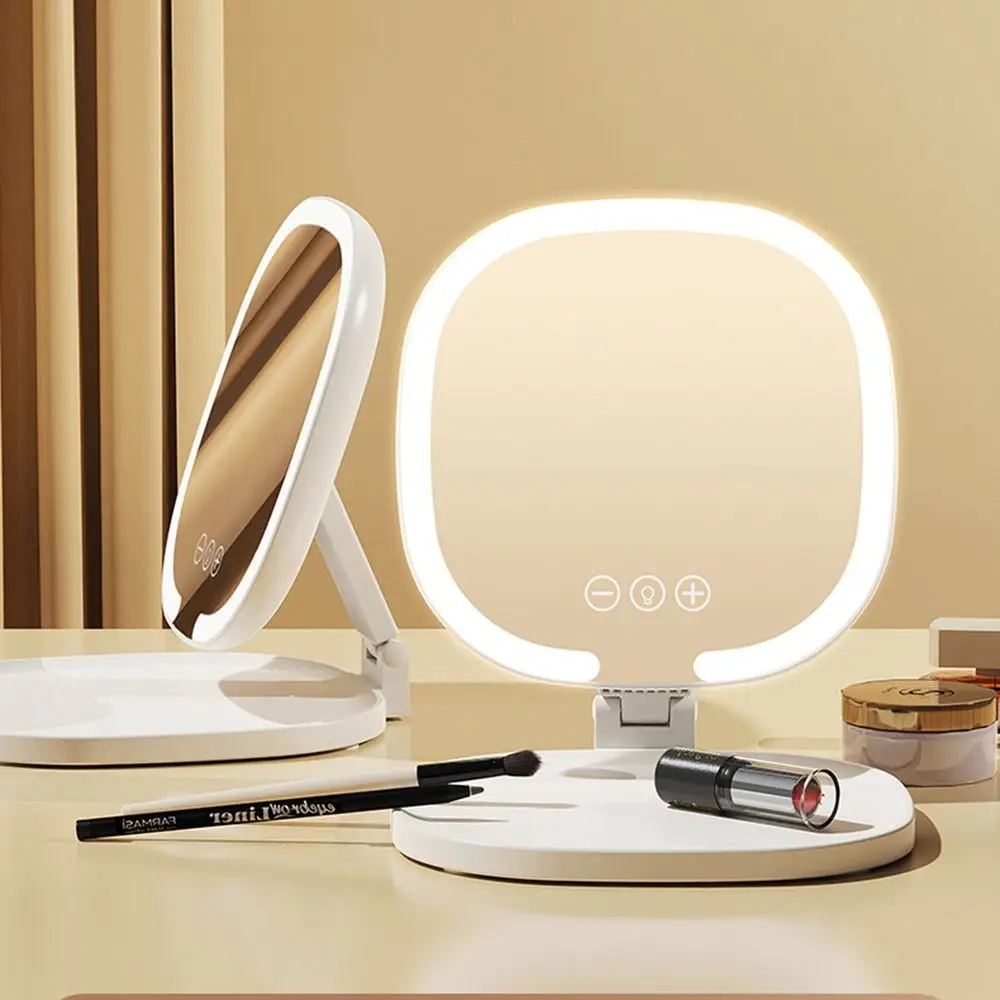 Foldable LED Makeup Mirror Adjustable 3 Color Lights Portable Cosmetic Mirrors Dimmable Touch Control Lighted Desktop Mirrors
Foldable LED Makeup Mirror Adjustable 3 Color Lights Portable Cosmetic Mirrors Dimmable Touch Control Lighted Desktop Mirrors