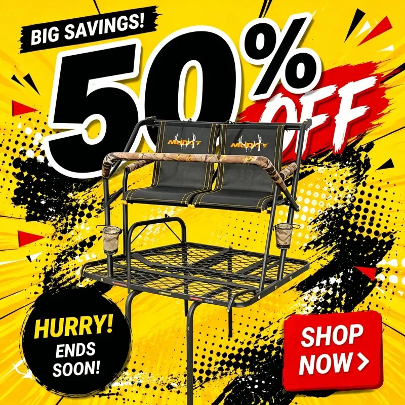 MUDDY 2-Person Nexus XTL 20FT Steel Ladder Tree Stand 500LB Flex-Tek Seat Heavy Duty Hunting Treestand
MUDDY 2-Person Nexus XTL 20FT Steel Ladder Tree Stand 500LB Flex-Tek Seat Heavy Duty Hunting Treestand