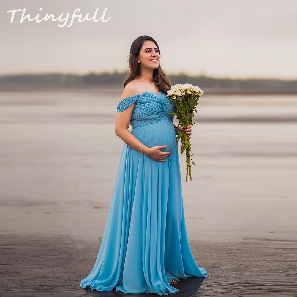 Thinyfull A-line Chiffon Maternity Dress Off Shoulder Sweetheart Pregnant Woman's Gowns 2025 Long Prom Gowns Customized
Thinyfull A-line Chiffon Maternity Dress Off Shoulder Sweetheart Pregnant Woman's Gowns 2025 Long Prom Gowns Customized 