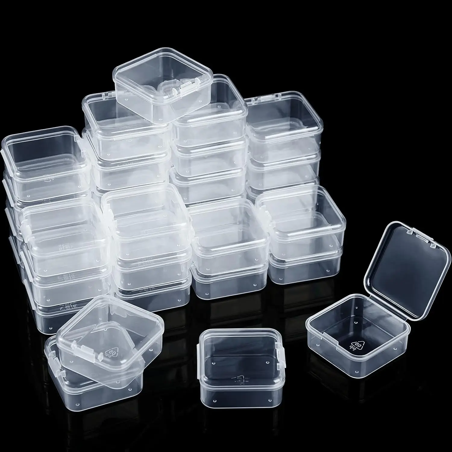 48 Pack Clear Small Plastic Containers with Hinged Lid for Organizing Crafts Jewelry Beads 1.37x1.37x0.7 Inch
48 Pack Clear Small Plastic Containers with Hinged Lid for Organizing Crafts Jewelry Beads 1.37x1.37x0.7 Inch