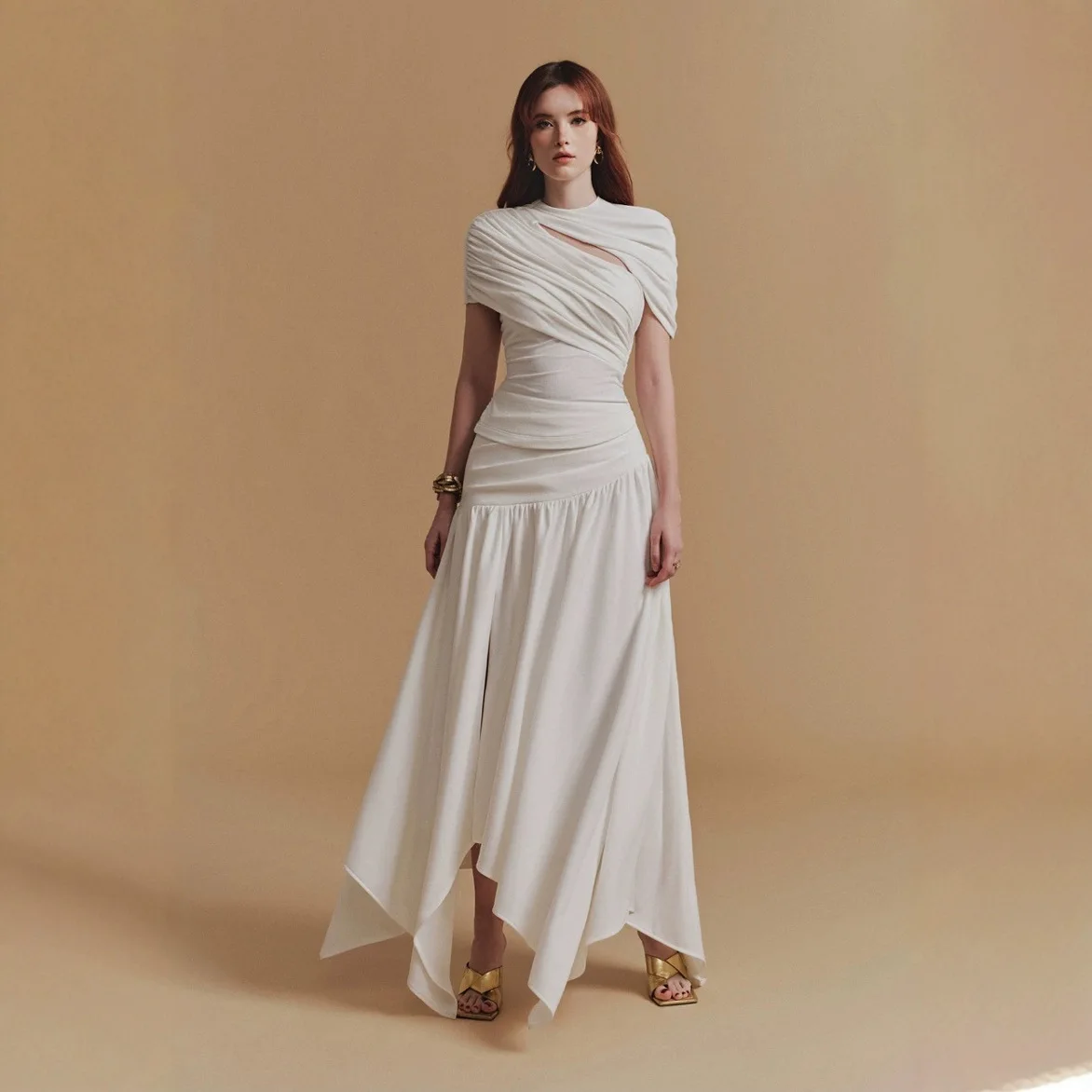 High-end Elegant Vacation-style Two-piece Set for Women Solid-color Dress with Pleated Tops and Asymmetrical Skirt
High-end Elegant Vacation-style Two-piece Set for Women Solid-color Dress with Pleated Tops and Asymmetrical Skirt