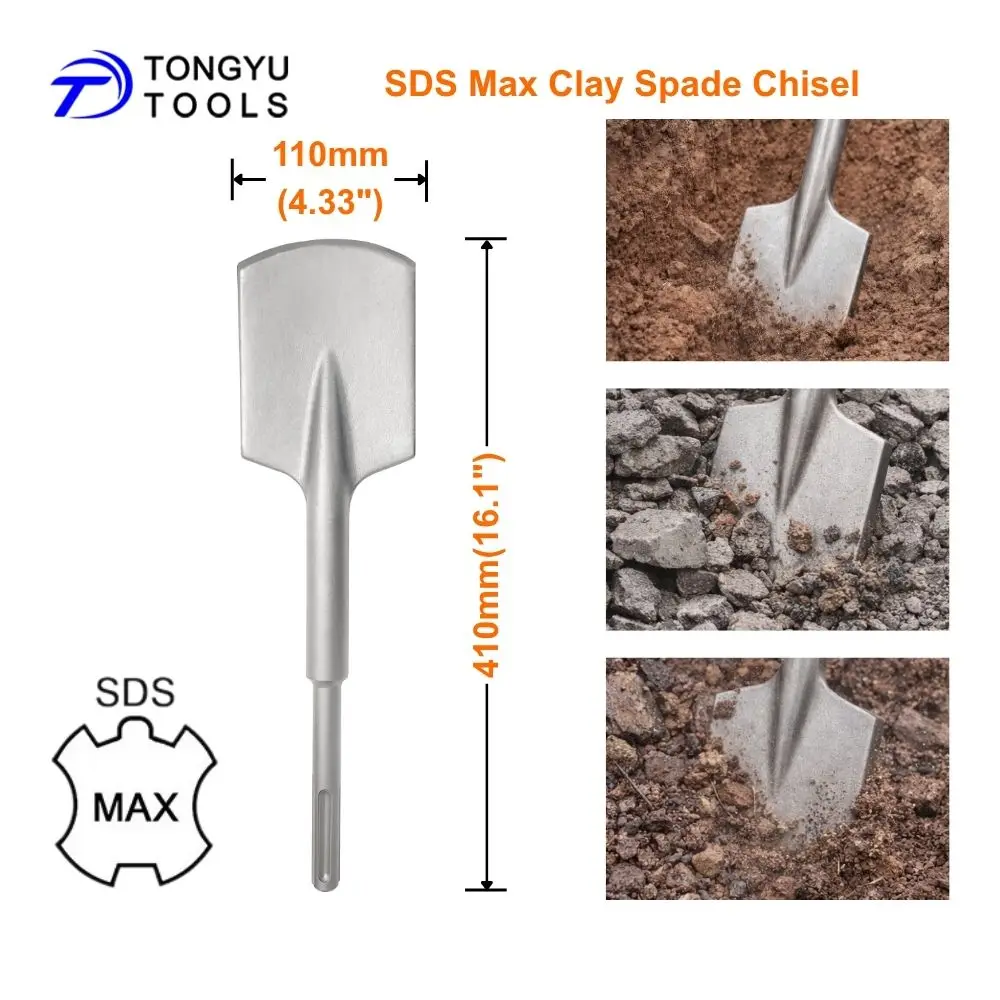 SDS Max Clay Spade Chisel 110mm Wide Digging Bit for Rotary Hammer Soil Clay Gravel Trenching
SDS Max Clay Spade Chisel 110mm Wide Digging Bit for Rotary Hammer Soil Clay Gravel Trenching