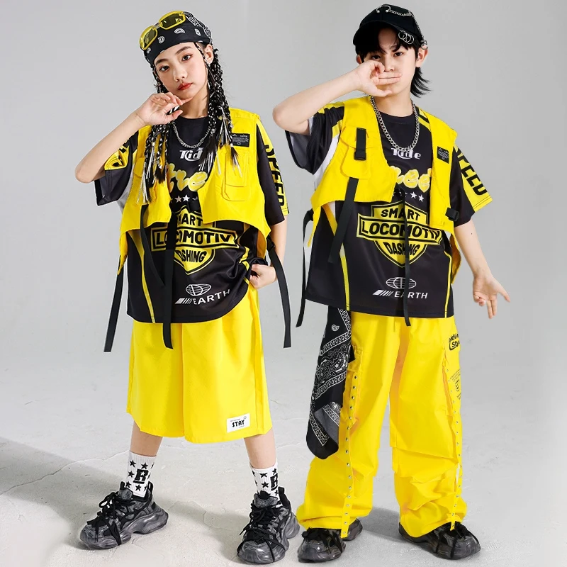 Kid Jazz Dance Outfit Children Street Dance Performance Wear Oversize Top Black Yellow Shorts Hip Hop Pants Fashion Clothes 1784
Kid Jazz Dance Outfit Children Street Dance Performance Wear Oversize Top Black Yellow Shorts Hip Hop Pants Fashion Clothes 1784