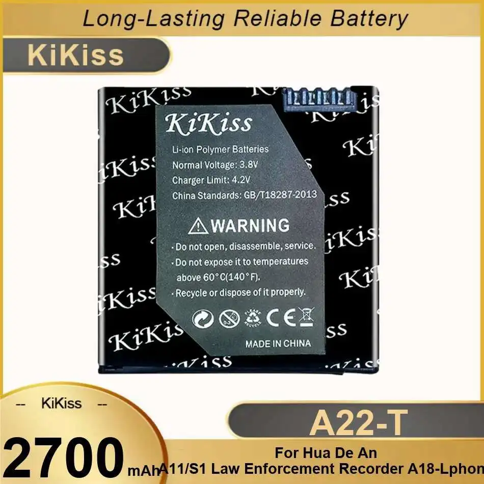 Stable A22-T High-Capacity 2700Mah Body Camera Battery For Hua DE AN A11 S1 Law Enforcement Recorder A18-Lphone 
Stable A22-T High-Capacity 2700Mah Body Camera Battery For Hua DE AN A11 S1 Law Enforcement Recorder A18-Lphone