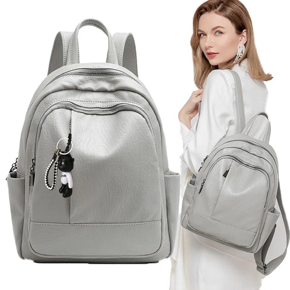 Fashion Soft Leather Backpack Women Solid Color Travel Shoulder School Bags For Girls Lady Laptop Anti-Thief Rucksack Sac a dos
Fashion Soft Leather Backpack Women Solid Color Travel Shoulder School Bags For Girls Lady Laptop Anti-Thief Rucksack Sac a dos