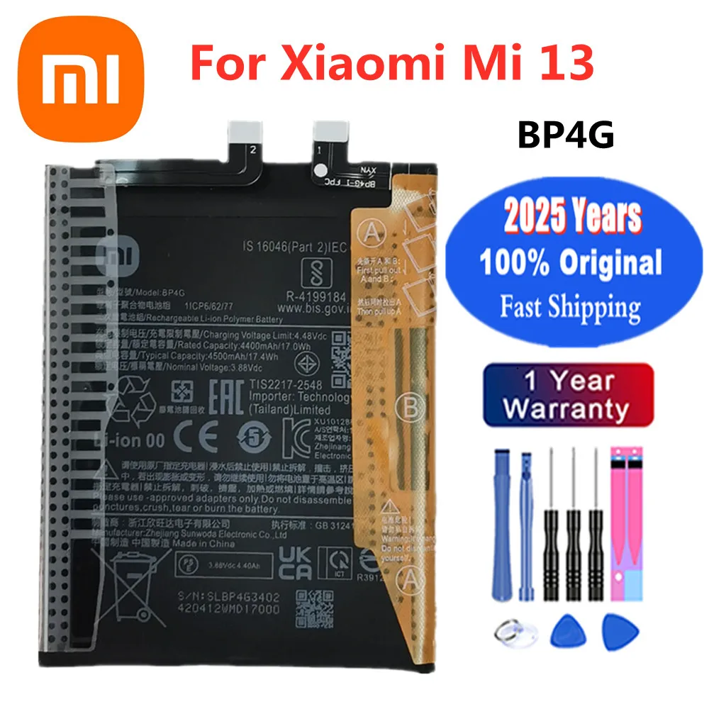 Высококачественный новый 100% оригинальный аккумулятор BP4G 4500 мАч для Xiaomi 13 Mi13 Mi 13, запасные аккумуляторы для телефона + бесплатные инструменты
Высококачественный новый 100% оригинальный аккумулятор BP4G 4500 мАч для Xiaomi 13 Mi13 Mi 13, запасные аккумуляторы для телефона + бесплатные инструменты