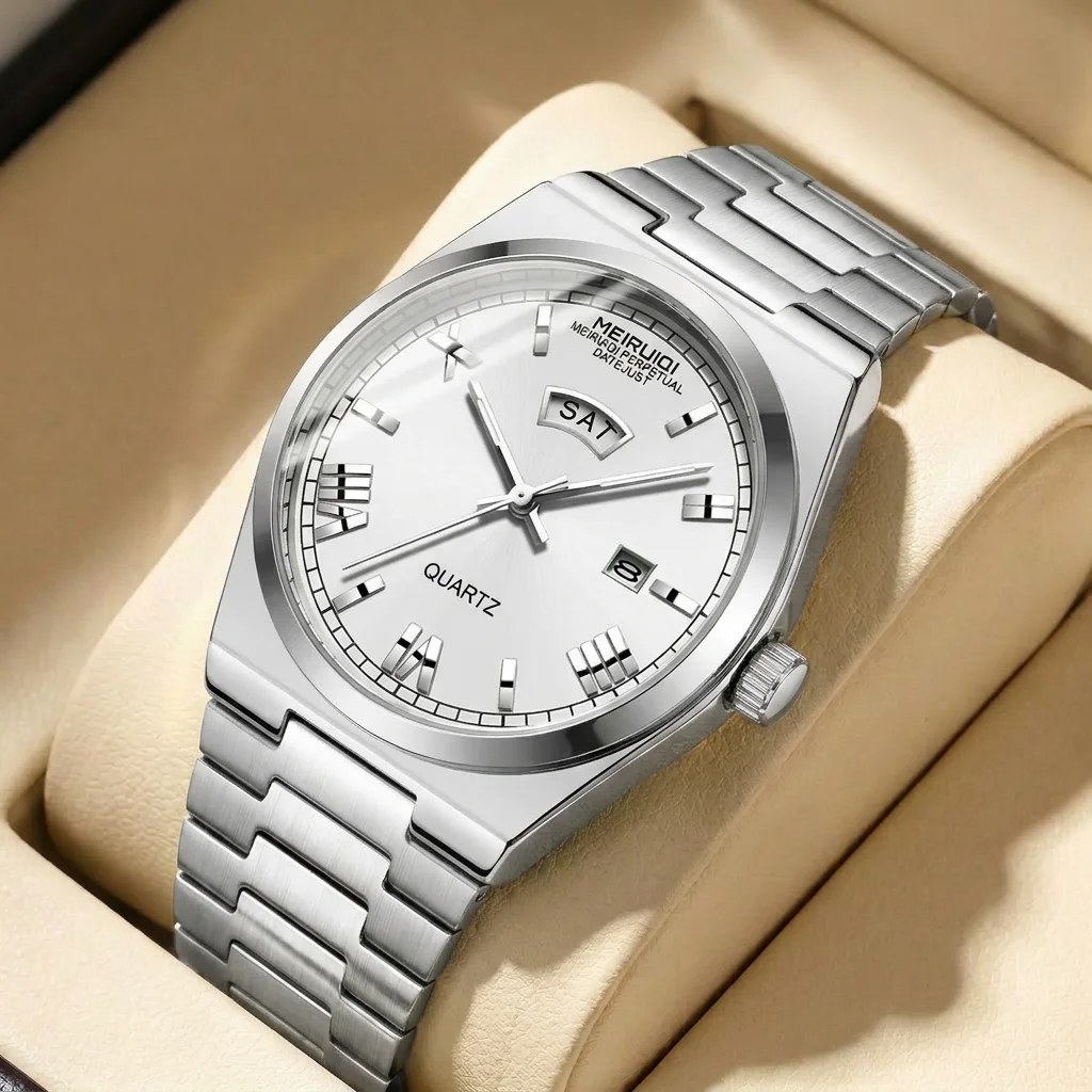 1pcs Men's white dial alloy strap vintage fashion classic business calendar details Quartz Watch for business party holiday
1pcs Men's white dial alloy strap vintage fashion classic business calendar details Quartz Watch for business party holiday
