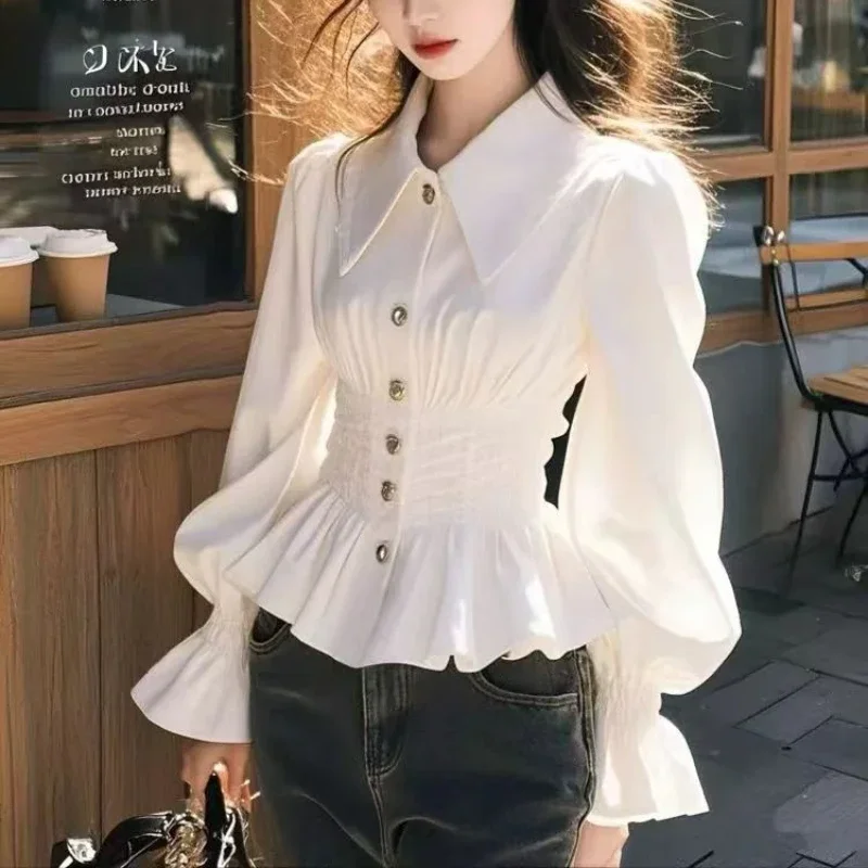 Women's Blouses Korean Shirts FASHION Slim Fit Spring/Summer Slim Waist Clothing Solid Long Sleeve Office Lady Women Tops
Women's Blouses Korean Shirts FASHION Slim Fit Spring/Summer Slim Waist Clothing Solid Long Sleeve Office Lady Women Tops