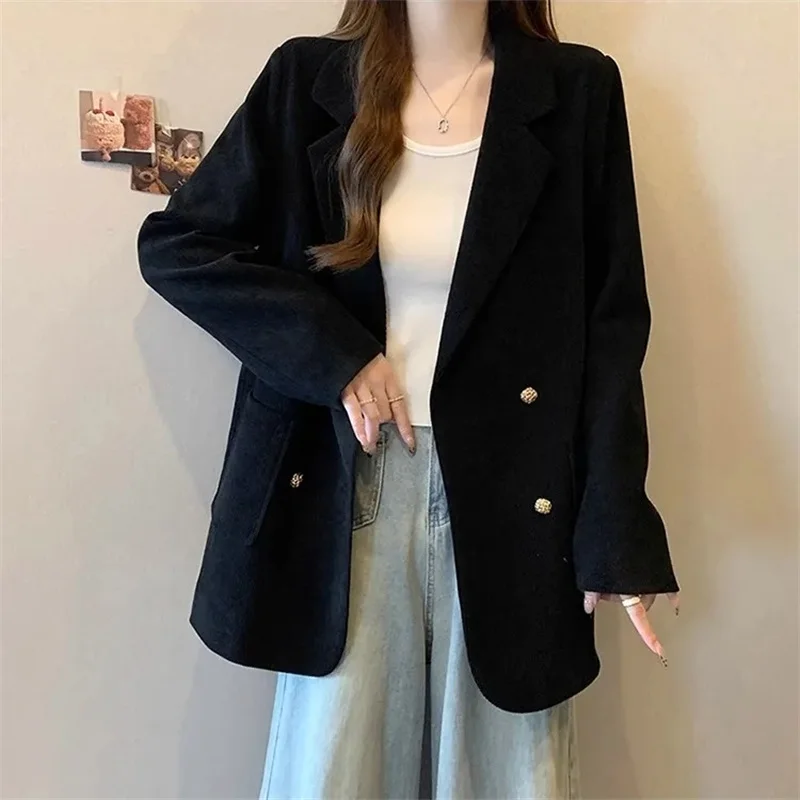 Corduroy shoulder Suit Jacket For women 2026 Spring Autumn New temperament Long sleeved Coat Ladies Double breasted casual Tops
Corduroy shoulder Suit Jacket For women 2026 Spring Autumn New temperament Long sleeved Coat Ladies Double breasted casual Tops