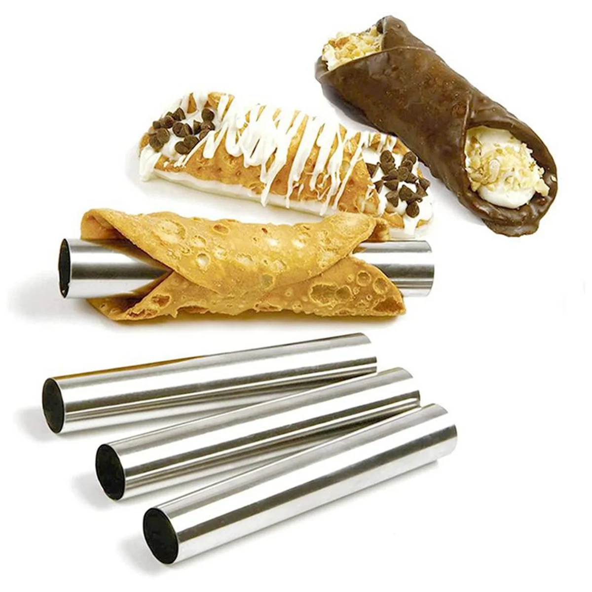 XFDE 19PCS Cannoli Tubes Forms Set Stainless Steel Non-Stick Cream Horn Danish Pastry Mold for Shell Cream Roll
XFDE 19PCS Cannoli Tubes Forms Set Stainless Steel Non-Stick Cream Horn Danish Pastry Mold for Shell Cream Roll