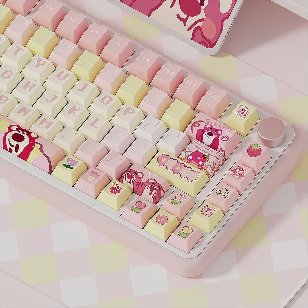 Cherry 138 Keys, Strawberry Bear Keycap Set PBT Set for Mx Cherry Gateron Switch Mechanical Keyboard Kit
Cherry 138 Keys, Strawberry Bear Keycap Set PBT Set for Mx Cherry Gateron Switch Mechanical Keyboard Kit