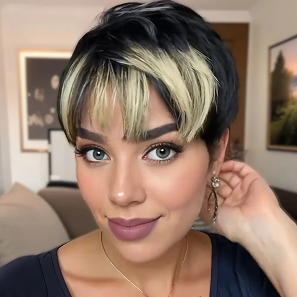 Черный парик пикси светлый цвет для женщин, парик для повседневного использования на вечеринке, парик с стрижкой пикси, короткий прямой парик из человеческих волос, машинное производство
Черный парик пикси светлый цвет для женщин, парик для повседневного использования на вечеринке, парик с стрижкой пикси, короткий прямой парик из человеческих волос, машинное производство