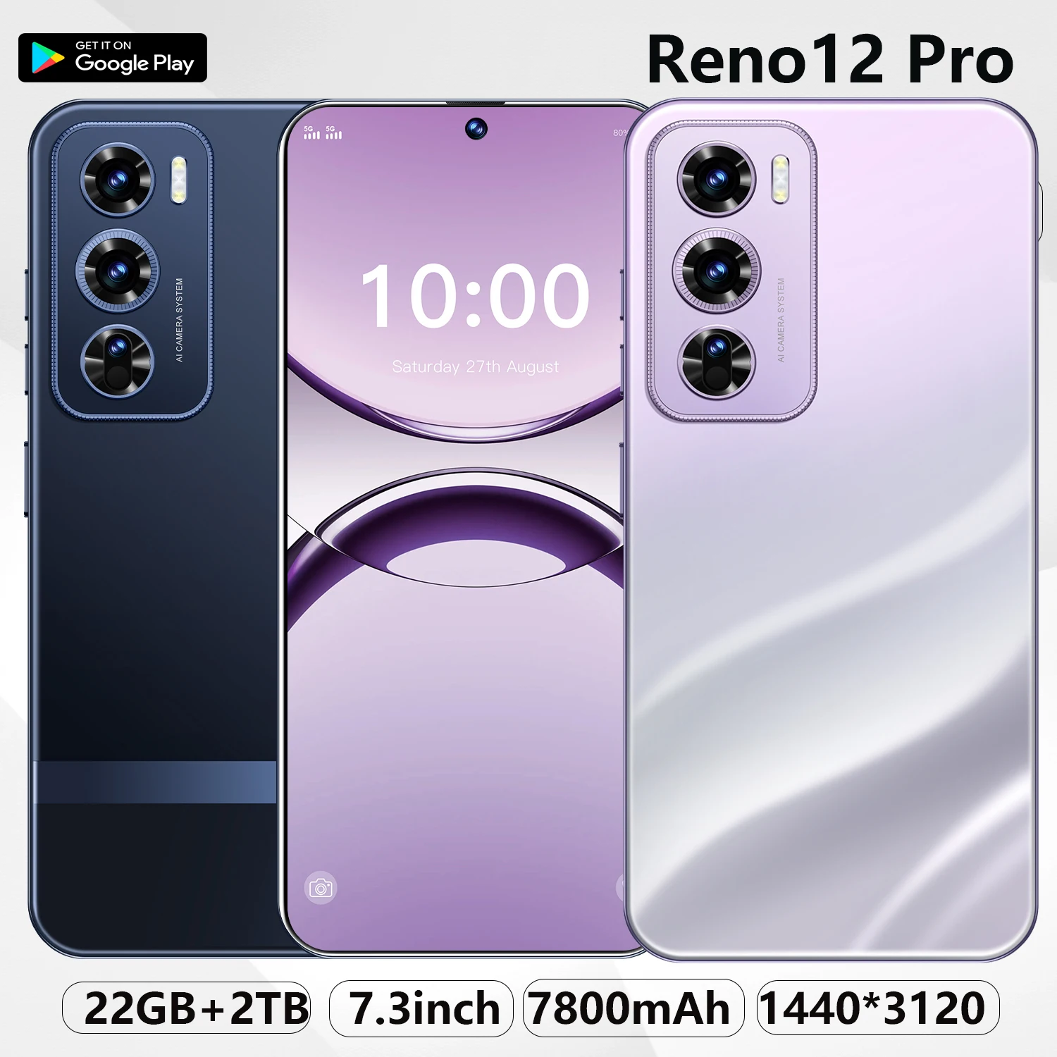 Original Reno12 Pro Smartphone 5G 7.3-inch Snapdragon 8gen3 22G+2TB Dual SIM Phone Dual SIM Phone 7800mAh Android 14 Unlock NFC
Original Reno12 Pro Smartphone 5G 7.3-inch Snapdragon 8gen3 22G+2TB Dual SIM Phone Dual SIM Phone 7800mAh Android 14 Unlock NFC
