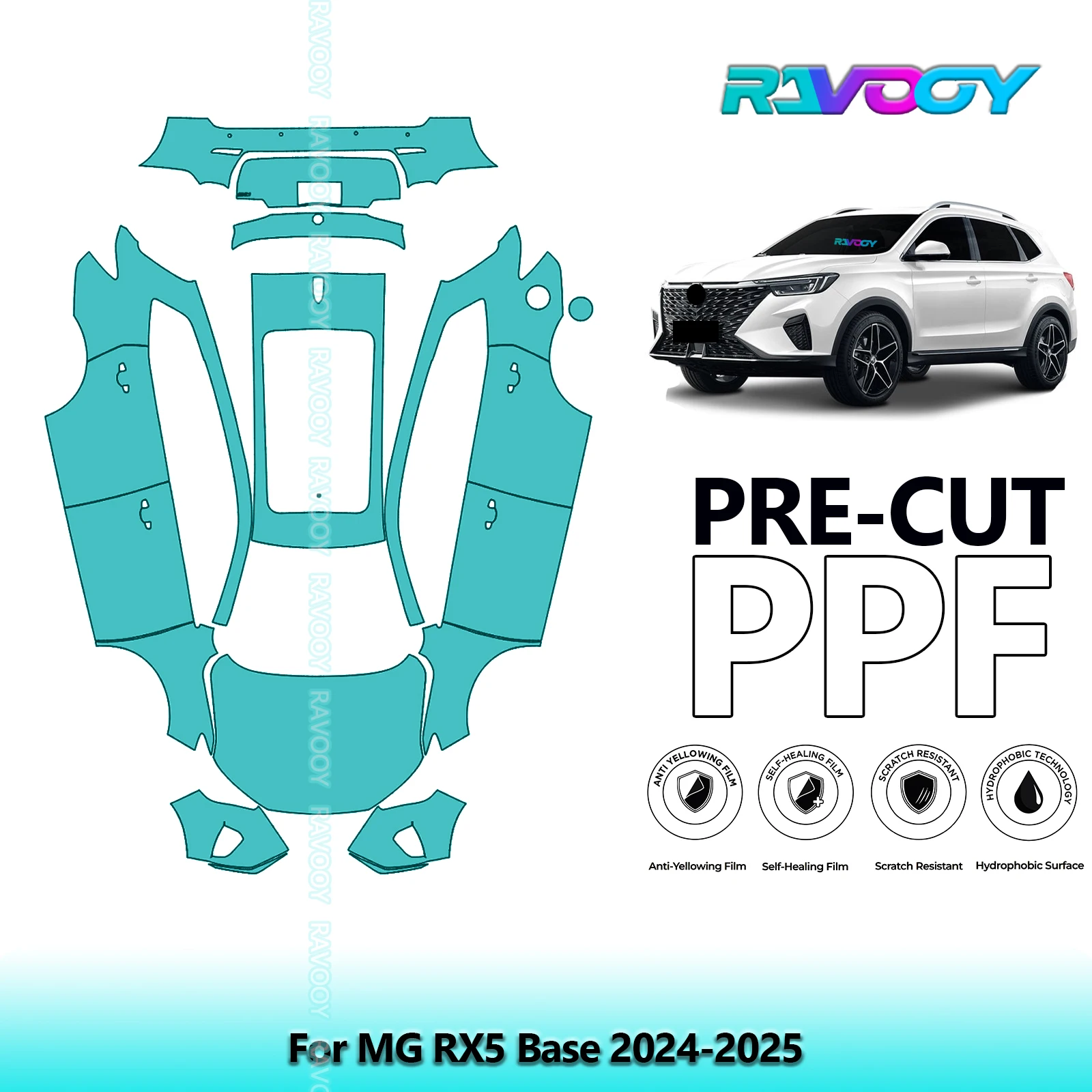 Full Vehicle Clear Bra Precut PPF Paint Protection Film For MG RX5 Base 2024-2025
Full Vehicle Clear Bra Precut PPF Paint Protection Film For MG RX5 Base 2024-2025
