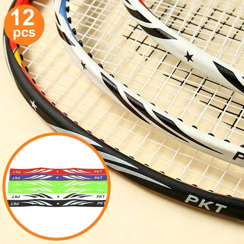 12 Badminton Racket Head Protectors, Red, Black, Green, White, Purple, Suitable for Badminton Rackets, Tennis Rackets, Sports Rackets, Badminton Racket Protectors