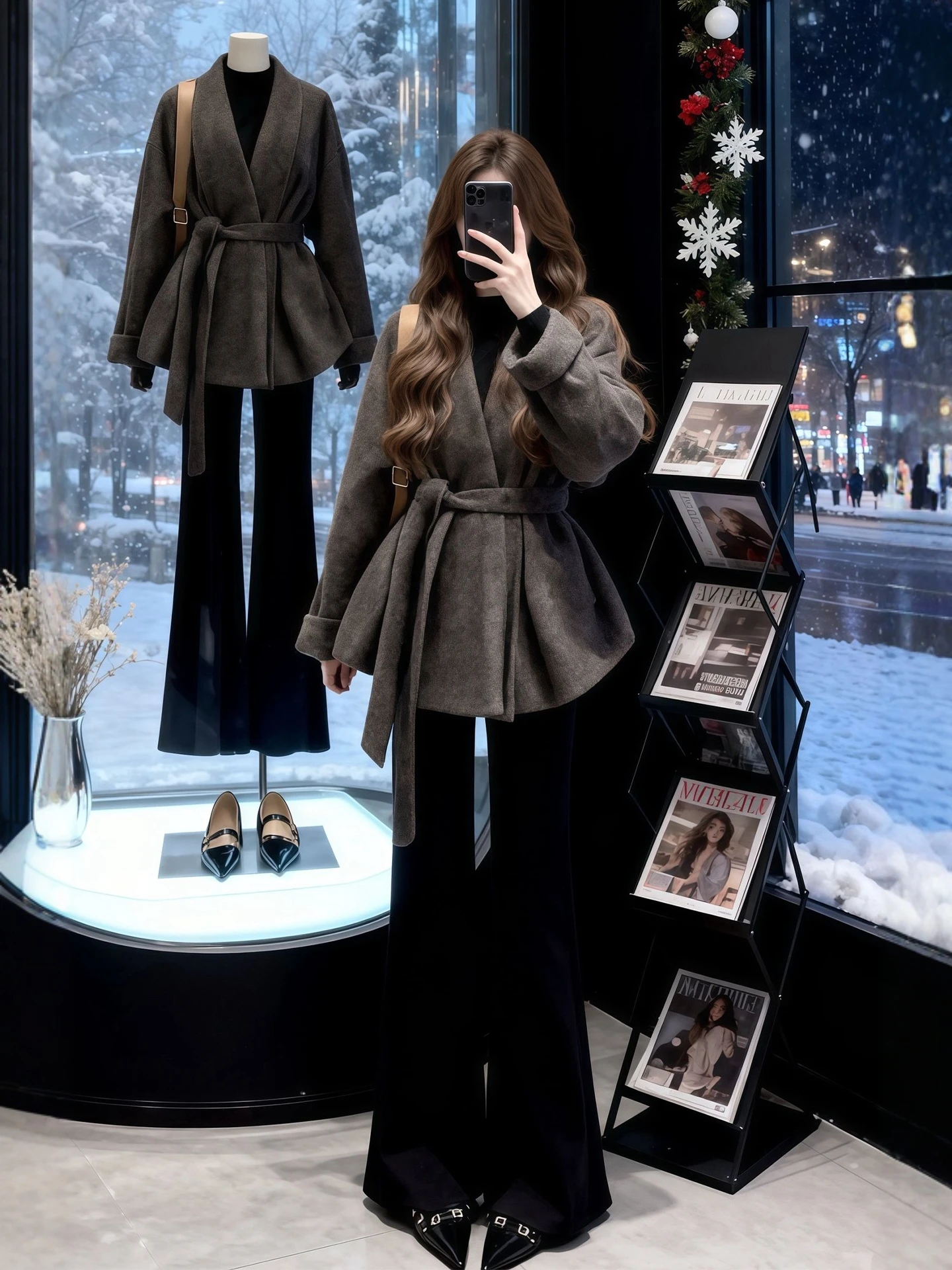 Winter Faion plus Size Women's Woolen Coat And Micro Flare Pants Two-Piece Set High Waist Ele Casual Look
Winter Faion plus Size Women's Woolen Coat And Micro Flare Pants Two-Piece Set High Waist Ele Casual Look