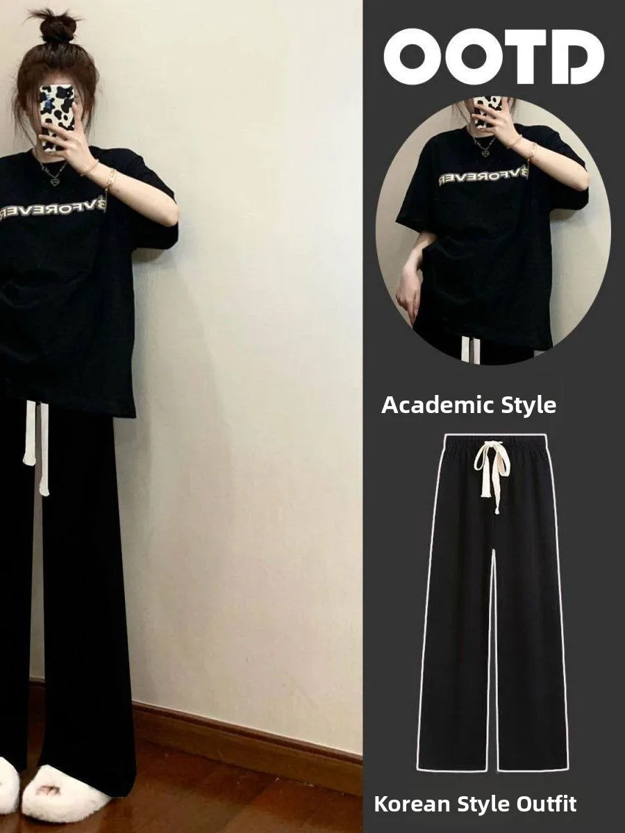plus Size Casual American Letter Short Sleeve T-Shirt Set Women Summer Student Wide Leg Pants Two Piece Set Comfortable Loose...
plus Size Casual American Letter Short Sleeve T-Shirt Set Women Summer Student Wide Leg Pants Two Piece Set Comfortable Loose...