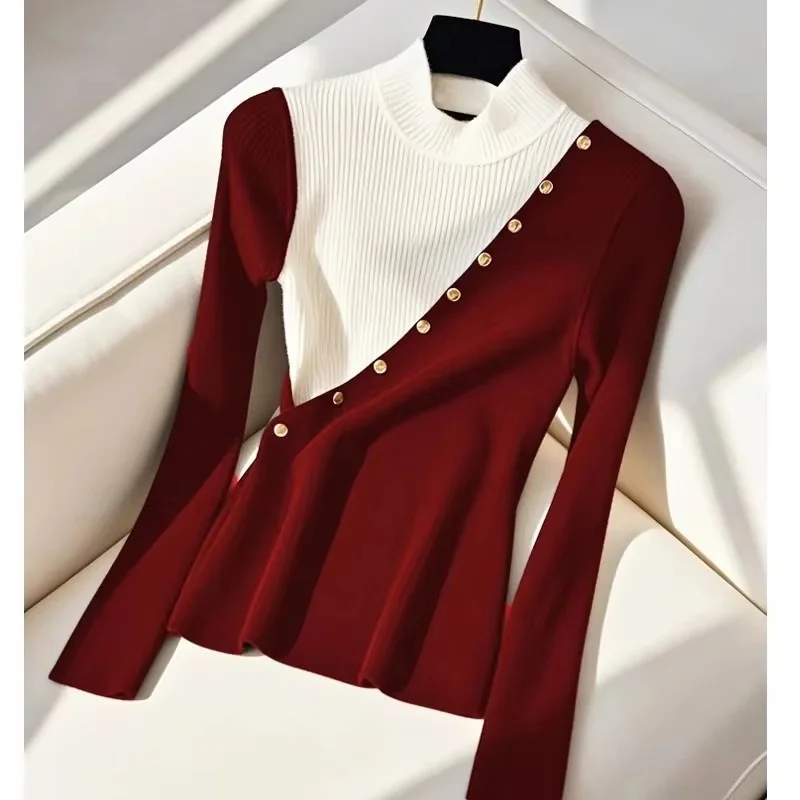 2025 Autumn Winter New Fake Two pieces Versatile Women's Knitting Jumper Sweater Fashion High-end Loose Ladies Pullover Top
2025 Autumn Winter New Fake Two pieces Versatile Women's Knitting Jumper Sweater Fashion High-end Loose Ladies Pullover Top