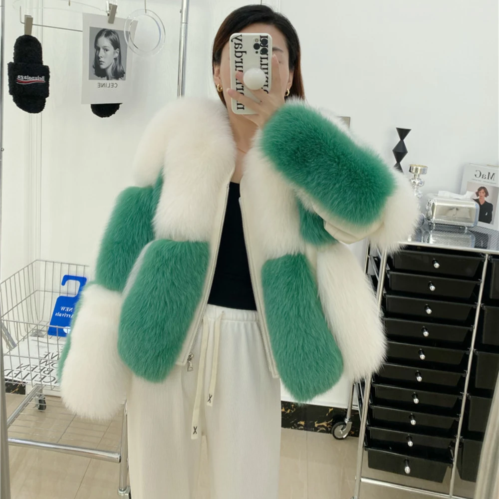 Europe and America Imported Whole Skin Fox Fur Contrast Color Short Zipper Fashion Short Autumn Winter New Fur Coat
Europe and America Imported Whole Skin Fox Fur Contrast Color Short Zipper Fashion Short Autumn Winter New Fur Coat