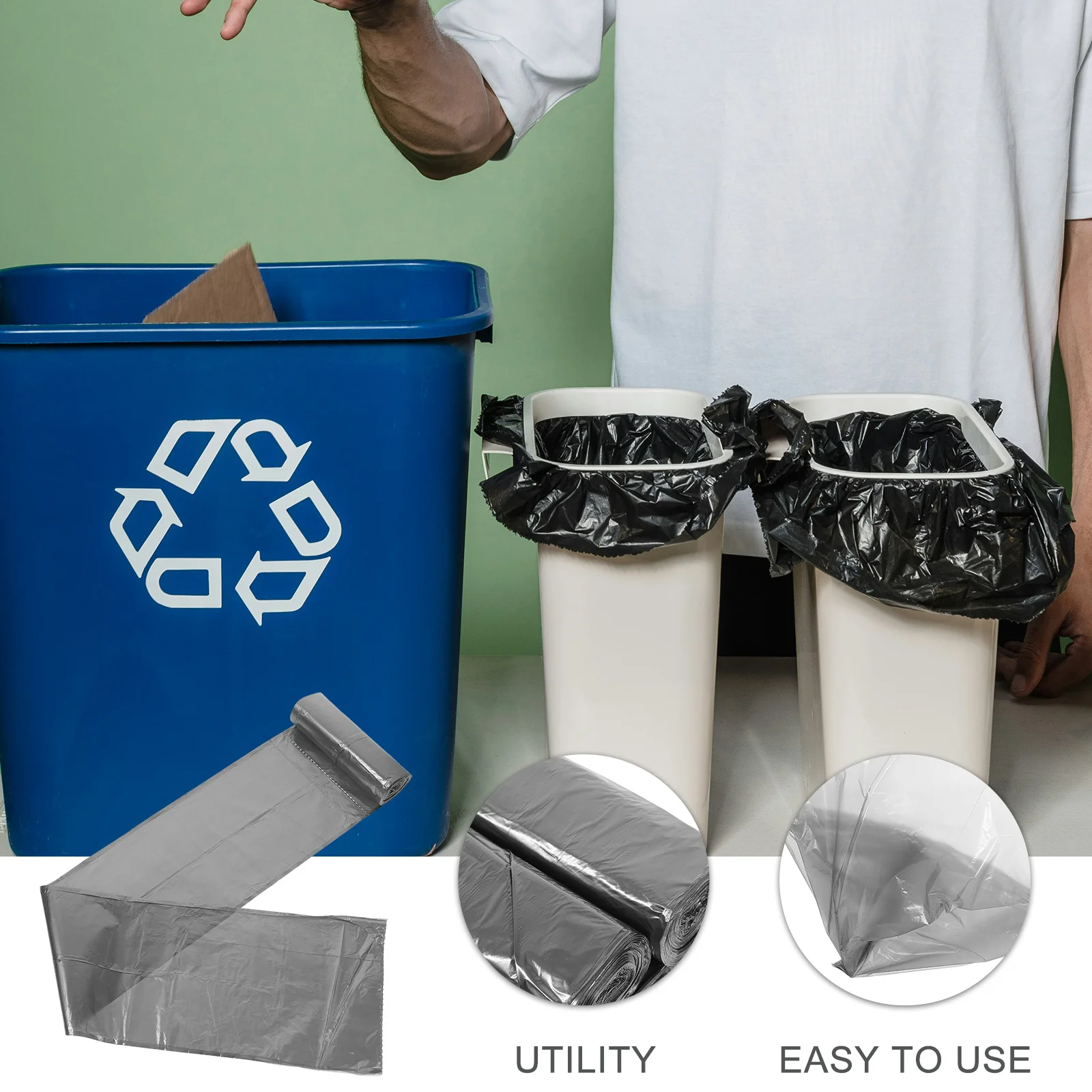 5 Rolls Durable Plastic Trash Bags Leakproof for Home Kitchen Bathroom Garbage Storage Disposable Plastic Produce Bags Roll
5 Rolls Durable Plastic Trash Bags Leakproof for Home Kitchen Bathroom Garbage Storage Disposable Plastic Produce Bags Roll