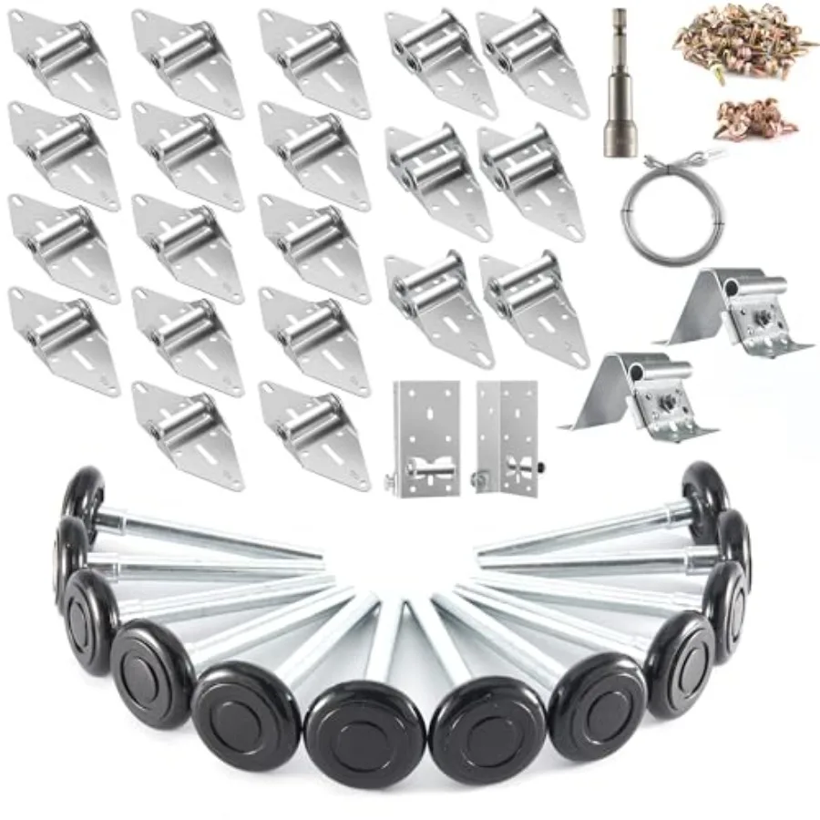 XiKe 2" Nylon Garage Door Roller 4" Stem and Hinges Kit with Top and Bottom Bracket Steel Wire Rope Screw Sleeve Hardware Set f
XiKe 2" Nylon Garage Door Roller 4" Stem and Hinges Kit with Top and Bottom Bracket Steel Wire Rope Screw Sleeve Hardware Set f