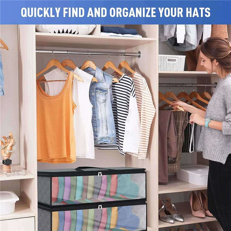 ALIM-10 Pack Hat Storage Bag For Baseball, Caps Hat Organizer Case Hat Holder Rack With 2 Carry Handles For Closet Moisture
ALIM-10 Pack Hat Storage Bag For Baseball, Caps Hat Organizer Case Hat Holder Rack With 2 Carry Handles For Closet Moisture