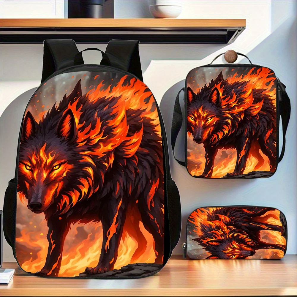 wolf 3pcs set high version high quality backpack with student schoolbag suitable, Includes Large Capacity Casual Double Shoulder
wolf 3pcs set high version high quality backpack with student schoolbag suitable, Includes Large Capacity Casual Double Shoulder