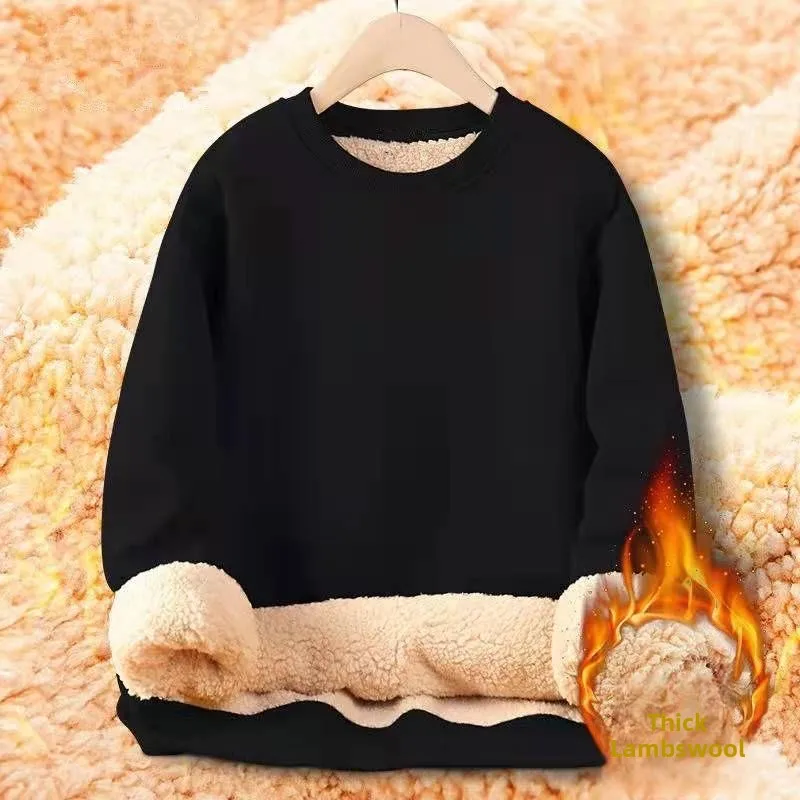 Lamb Fleece Lined Thickened Hoodie round Neck Men's Casual Warm Outerwear Polyester Fabric Long Sleeve Regular Fit Sweatshirt
Lamb Fleece Lined Thickened Hoodie round Neck Men's Casual Warm Outerwear Polyester Fabric Long Sleeve Regular Fit Sweatshirt
