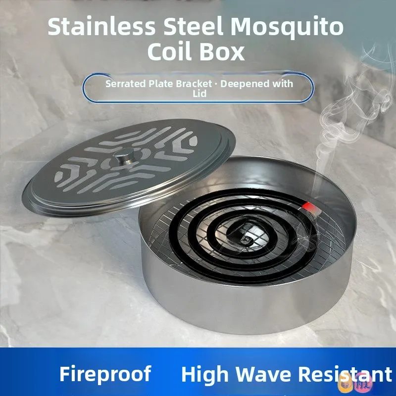 Stainless Steel Mosquito Coil Tray Portable Outdoor Incense Burner Creative Ash Box with Safety Belt Cover Home Decor
Stainless Steel Mosquito Coil Tray Portable Outdoor Incense Burner Creative Ash Box with Safety Belt Cover Home Decor